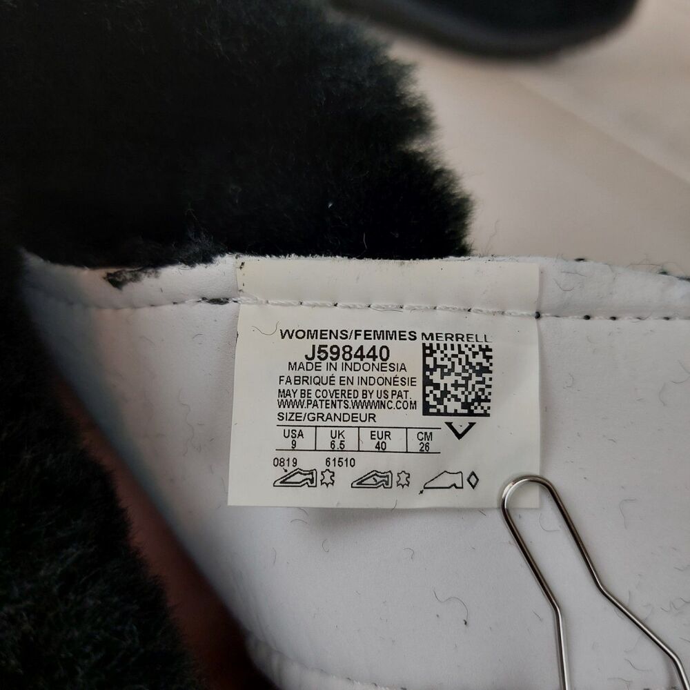 Merrell Encore Ice 4 Black Suede Fleece Lined Slip-on Clogs Women Size 9 J598840 - Picture 3 of 8